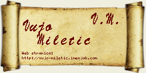 Vujo Miletić vizit kartica